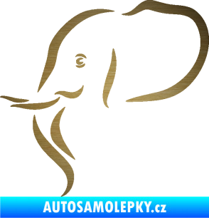 Samolepka Slon 029 levá škrábaný kov zlatý