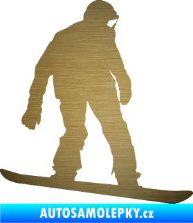 Samolepka Snowboard 027 pravá škrábaný kov zlatý