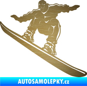 Samolepka Snowboard 038 levá škrábaný kov zlatý