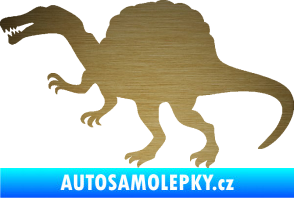 Samolepka Spinosaurus 001 levá škrábaný kov zlatý