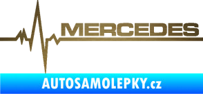 Samolepka Srdeční tep 035 pravá mercedes škrábaný kov zlatý