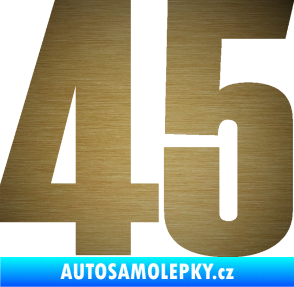 Samolepka Startovní číslo 45 typ 2      škrábaný kov zlatý