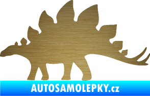 Samolepka Stegosaurus 001 levá škrábaný kov zlatý
