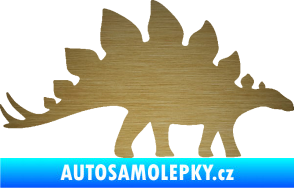 Samolepka Stegosaurus 001 pravá škrábaný kov zlatý