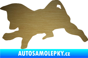 Samolepka Štěňátko 002 levá německý ovčák škrábaný kov zlatý