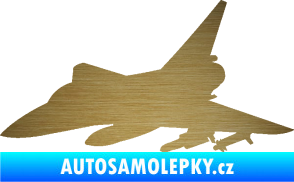 Samolepka Stíhací letoun 005 levá škrábaný kov zlatý