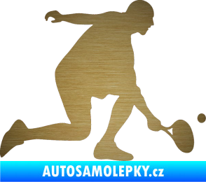 Samolepka Tenista 003 pravá škrábaný kov zlatý