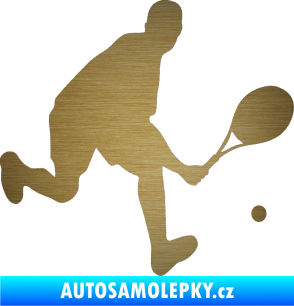 Samolepka Tenista 007 pravá škrábaný kov zlatý