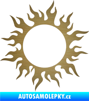 Samolepka Tetování 116 slunce s plameny škrábaný kov zlatý
