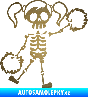 Samolepka The Bone Family Holka škrábaný kov zlatý