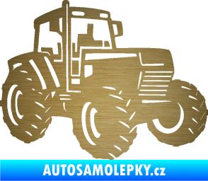 Samolepka Traktor 002 pravá Zetor škrábaný kov zlatý