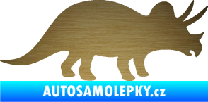 Samolepka Triceratops 001 pravá škrábaný kov zlatý