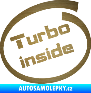 Samolepka Turbo inside škrábaný kov zlatý