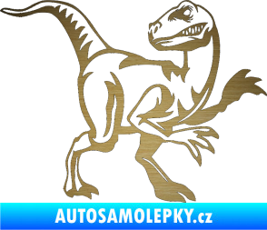 Samolepka Tyrannosaurus Rex 003 pravá škrábaný kov zlatý