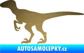 Samolepka Velociraptor 001 levá škrábaný kov zlatý