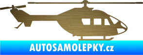 Samolepka Vrtulník 001 pravá helikoptéra škrábaný kov zlatý