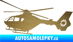 Samolepka Vrtulník 006 levá helikoptéra škrábaný kov zlatý
