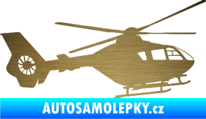 Samolepka Vrtulník 006 pravá škrábaný kov zlatý