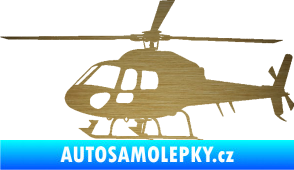 Samolepka Vrtulník 007 levá helikoptéra škrábaný kov zlatý