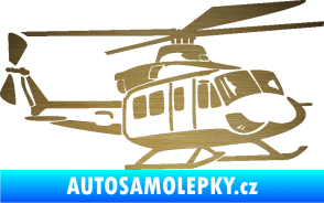 Samolepka Vrtulník 010 pravá helikoptéra škrábaný kov zlatý