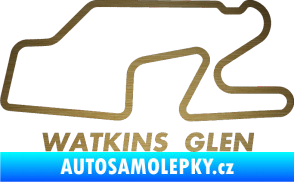 Samolepka Okruh Watkins Glen International škrábaný kov zlatý