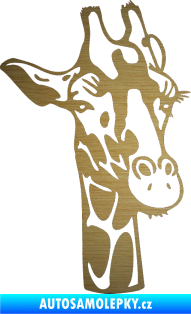 Samolepka Žirafa 001 pravá škrábaný kov zlatý