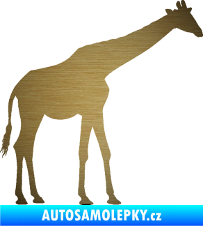 Samolepka Žirafa 002 pravá škrábaný kov zlatý