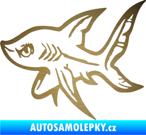 Samolepka Žralok 001 levá škrábaný kov zlatý