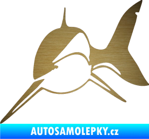 Samolepka Žralok 004 levá škrábaný kov zlatý