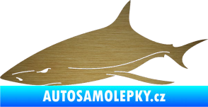 Samolepka Žralok 008 levá škrábaný kov zlatý