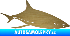 Samolepka Žralok 008 pravá škrábaný kov zlatý