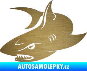 Samolepka Žralok 012 levá škrábaný kov zlatý
