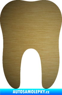 Samolepka Zub 001 stolička škrábaný kov zlatý