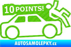Samolepka 10 points  3D karbon zelený kawasaki