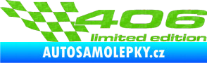 Samolepka 406 limited edition levá 3D karbon zelený kawasaki