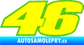 Samolepka 46 Valentino Rossi barevná 3D karbon zelený kawasaki