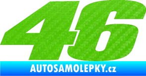 Samolepka 46 Valentino Rossi jednobarevná 3D karbon zelený kawasaki