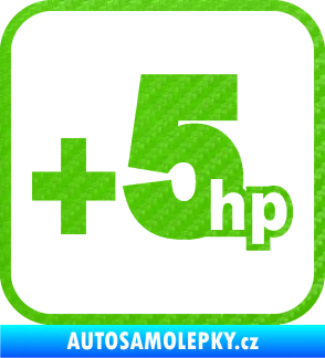 Samolepka +5hp 002 3D karbon zelený kawasaki