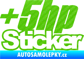 Samolepka + 5hp sticker 001 3D karbon zelený kawasaki