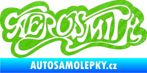 Samolepka Aerosmith 003 3D karbon zelený kawasaki