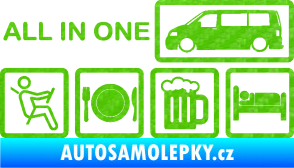 Samolepka All in one 003 nápis multifunkční vůz 3D karbon zelený kawasaki