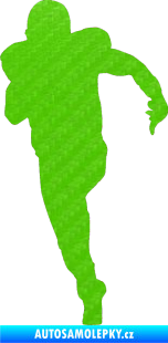 Samolepka Americký fotbal 005 levá 3D karbon zelený kawasaki