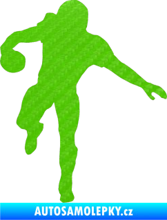 Samolepka Americký fotbal 006 levá 3D karbon zelený kawasaki