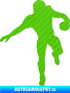 Samolepka Americký fotbal 006 pravá 3D karbon zelený kawasaki