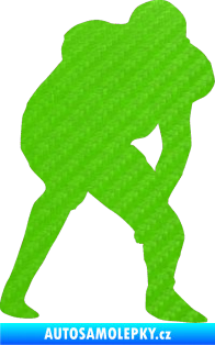 Samolepka Americký fotbal 007 pravá 3D karbon zelený kawasaki