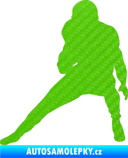 Samolepka Americký fotbal 010 levá 3D karbon zelený kawasaki