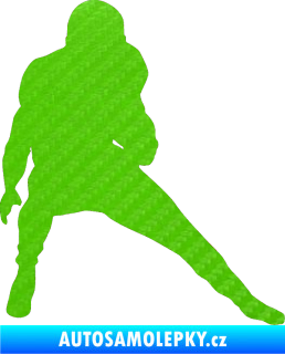 Samolepka Americký fotbal 010 pravá 3D karbon zelený kawasaki