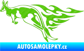 Samolepka Animal flames 044 levá klokan 3D karbon zelený kawasaki