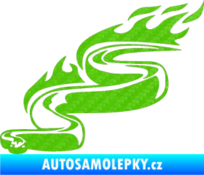 Samolepka Animal flames 064 levá had 3D karbon zelený kawasaki