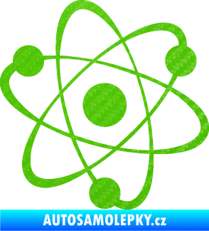 Samolepka Atom  3D karbon zelený kawasaki